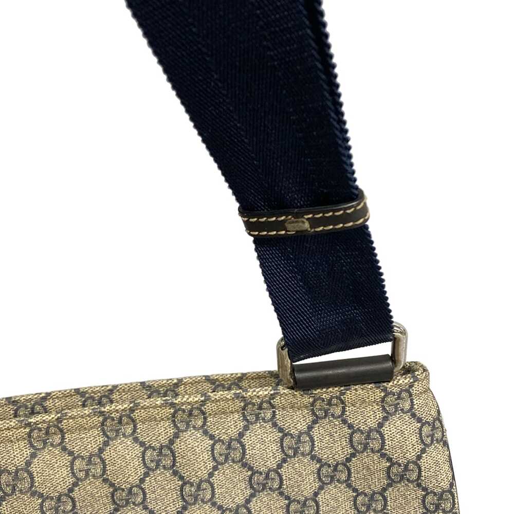 Gucci GG Plus/GG Supreme Shoulder Bag 201446 Dark Navy Beige PVC Leather - Picture 10 of 15